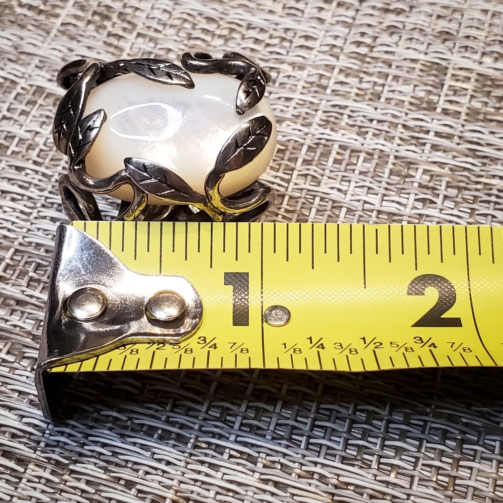 Statement Ring With Irregular Pearl Stone - image 6